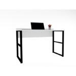 Γραφείο Lettera λευκό μαύρο χρώμα μέταλλο 120x60x75cm ed6073 - Image 4