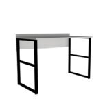 Γραφείο Lettera λευκό μαύρο χρώμα μέταλλο 120x60x75cm ed6073 - Image 3