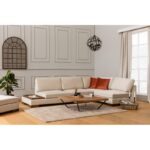Γωνιακός καναπές Tulip Corner Right χωρίς πουφ μπεζ 193x313cm ed607