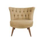 Petunia Πολυθρόνα Ξύλο Ύφασμα Milky Brown 80x75x77cm ed6082