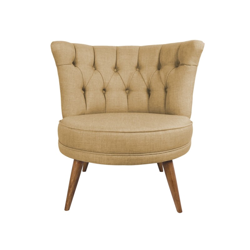 6082_0-800x800 Petunia Πολυθρόνα Ξύλο Ύφασμα Milky Brown 80x75x77cm ed6082 - Image 1