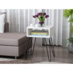 Βοηθητικό τραπέζι Tuana άσπρη μελαμίνη μαύρο μέταλλο 45x63 1cm ed6084