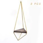 Ραφιέρα Dani καρυδί χρυσό ξύλο μεταλλικό πλαίσιο 32x15x60εκ ed6091 - Image 4