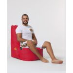 Πουφ Diamond αδιάβροχο ύφασμα κόκκινο 60x35cm ed6092 - Image 5