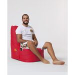 Πουφ Diamond αδιάβροχο ύφασμα κόκκινο 60x35cm ed6092 - Image 4