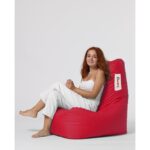 Πουφ Diamond αδιάβροχο ύφασμα κόκκινο 60x35cm ed6092 - Image 2