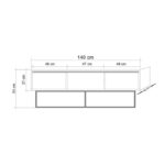 Έπιπλο τηλεόρασης Milo 140x40x50cm μελαμίνη ed610 - Image 2