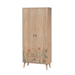 Ντουλάπα City Tulip 80x45x190cm μελαμίνη ξύλινα πόδια ed6110 - Image 4