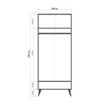 Ντουλάπα City Tulip 80x45x190cm μελαμίνη ξύλινα πόδια ed6110 - Image 2