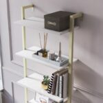 Βιβλιοθήκη Magliana άσπρο χρυσό μελαμίνη μεταλλικός σκελετός 66 5x29 5x180εκ ed6111 - Image 5