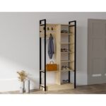 Έπιπλο εισόδου Begonya Sapphire μελαμίνη μεταλλικός σκελετός 90x33x180εκ ed6122