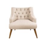 Πολυθρόνα Lamont ξύλινη κρεμ χρώμα 73x85x80cm ed6130 - Image 3