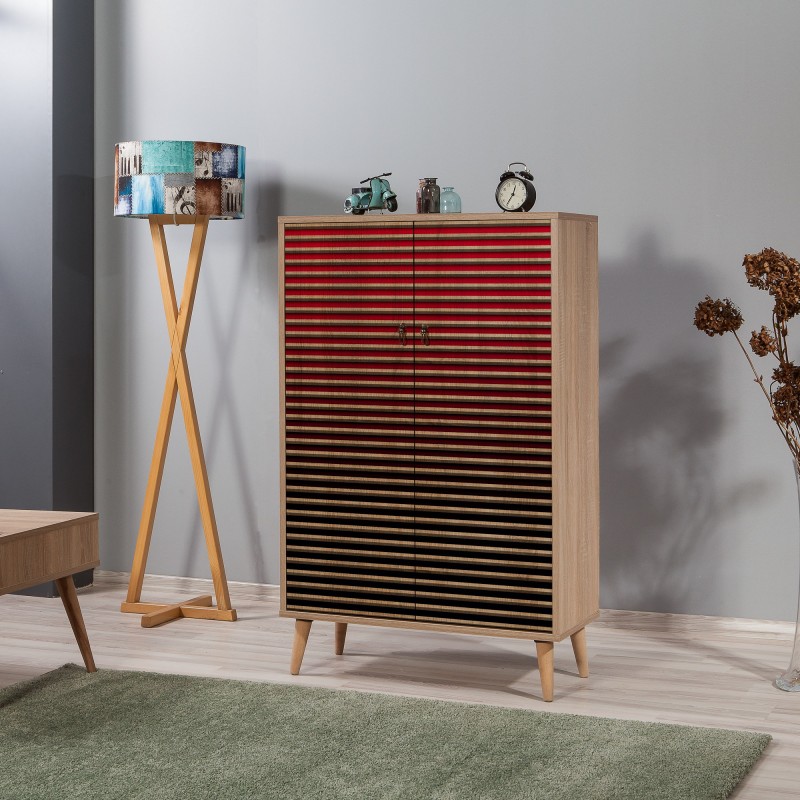 6134_0-800x800 PIANETA ΠΑΠΟΥΤΣΟΘΗΚΗ OAK ΜΕΛΑΜΙΝΗ 80x36xH127cm ed6134 - Image 1