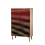 PIANETA ΠΑΠΟΥΤΣΟΘΗΚΗ OAK ΜΕΛΑΜΙΝΗ 80x36xH127cm ed6134 - Image 5