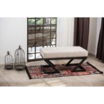 Σκαμπώ Benve 92x44x46cm μέταλλο ύφασμα μπεζ ed6139