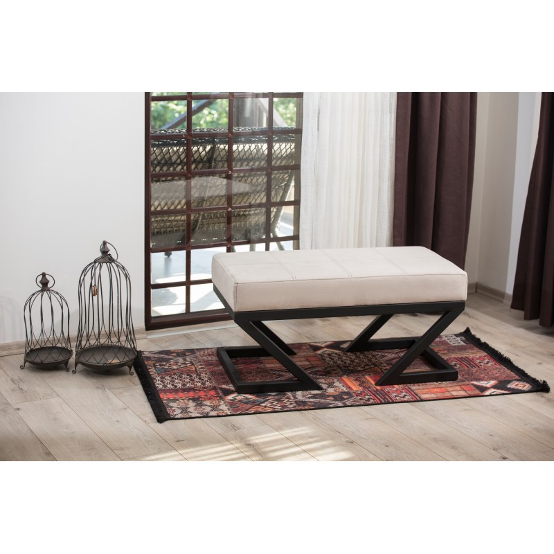 6139_0-800x800 Σκαμπώ Benve 92x44x46cm μέταλλο ύφασμα μπεζ ed6139 - Image 1