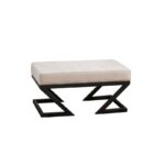 Σκαμπώ Benve 92x44x46cm μέταλλο ύφασμα μπεζ ed6139 - Image 3