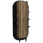 Ραφιέρα Nersa καρυδί μαυρο μάρμαρο μελαμίνη 40x31 4x179εκ ed6154 - Image 5