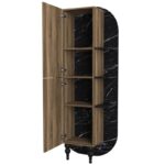 Ραφιέρα Nersa καρυδί μαυρο μάρμαρο μελαμίνη 40x31 4x179εκ ed6154 - Image 4