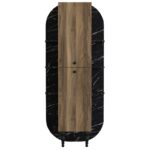 Ραφιέρα Nersa καρυδί μαυρο μάρμαρο μελαμίνη 40x31 4x179εκ ed6154 - Image 3