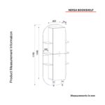 Ραφιέρα Nersa καρυδί μαυρο μάρμαρο μελαμίνη 40x31 4x179εκ ed6154 - Image 2