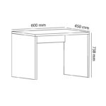 Γραφείο Tania λευκό 60x45x73cm μελαμίνη ed6166 - Image 2