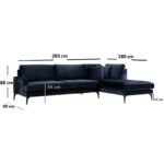 Γωνιακός καναπές Papiro Right 283x180cm Navy Blue ed616 - Image 2