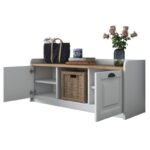 Έπιπλο εισόδου Povoli άσπρο καρυδί μελαμίνη 120x40x45εκ ed6198 - Image 4