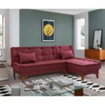 Γωνιακός καναπές Santo κεραμιδί 225x85x86cm ed6205