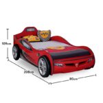 Κρεβάτι αυτοκίνητο Coupe Carbed κόκκινο μελαμίνη 109x208x80εκ ed6216 - Image 3