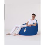 Πουφ Premium XXL μπλε αδιάβροχο ύφασμα 115x39cm ed6228 - Image 2