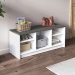 Έπιπλο εισόδου London άσπρο ανθρακί μελαμίνη 100x35x40εκ ed6245