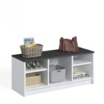 Έπιπλο εισόδου London άσπρο ανθρακί μελαμίνη 100x35x40εκ ed6245 - Image 5