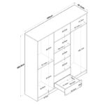 Ντουλάπα Balis άσπρη καρυδί μελαμίνη 180x47 3x190 8cm ed6252 - Image 2