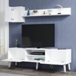 Έπιπλο τηλεόρασης Alfa λευκό 150x35x50cm ed6255 - Image 5