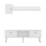 Έπιπλο τηλεόρασης Alfa λευκό 150x35x50cm ed6255 - Image 3