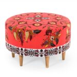 Σκαμπό Como κόκκινο ξύλινα πόδια 65x65x40εκ ed6257 - Image 4