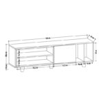 Έπιπλο τηλεόρασης Rosmar Oak ανθρακί 160x35x48 6cm ed6272 - Image 2