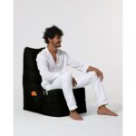 Πουφ Diamond αδιάβροχο ύφασμα μαύρο 60x35cm ed6274 - Image 3