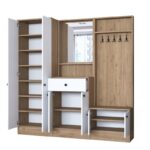 Έπιπλο εισόδου Vero καρυδί άσπρο μελαμίνη 179 4x35 5x182 8εκ ed6277 - Image 4