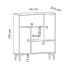 Μπουφέ Lato άσπρο χρώμα μελαμίνη 90x29 6x105cm ed6281 - Image 2