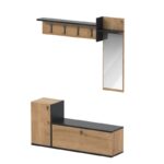 Έπιπλο εισόδου Loro ανθρακί oak χρώμα μοριοσανίδα 120x35x56 8cm ed6286 - Image 4