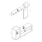 Έπιπλο εισόδου Loro ανθρακί oak χρώμα μοριοσανίδα 120x35x56 8cm ed6286 - Image 2