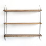 Ραφιέρα Dis καρυδί μαύρο ξύλο μεταλλικό πλαίσιο 60x55x15εκ ed6288 - Image 4