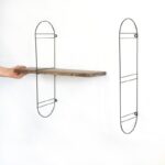 Ραφιέρα Dis καρυδί μαύρο ξύλο μεταλλικό πλαίσιο 60x55x15εκ ed6288 - Image 2