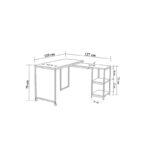 Γραφείο Berta μέταλλο μελαμίνη Atlantic Pine μαύρο 125x54 5x79cm ed628 - Image 4