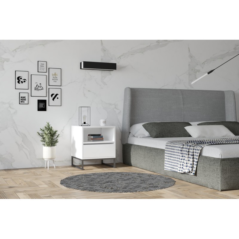 6292_0-800x800 Κομοδίνο Barbara λευκή μελαμίνη 51x51x61cm ed6292 - Image 1