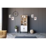 Βιβλιοθήκη Lido Sapphire δρυς άσπρο μελαμίνη 58 6x30x160εκ ed6300