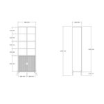 Βιβλιοθήκη Lido Sapphire δρυς άσπρο μελαμίνη 58 6x30x160εκ ed6300 - Image 2