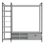 Έπιπλο TV Biblo λευκό χρώμα μελαμίνη μέταλλο 180x40x180cm ed6303 - Image 5